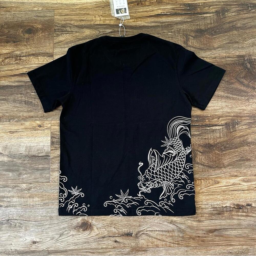 KOISEA Sukajan Style Red Koi Painted T Shirt in Black US Size S-M NWT - Picture 7 of 12